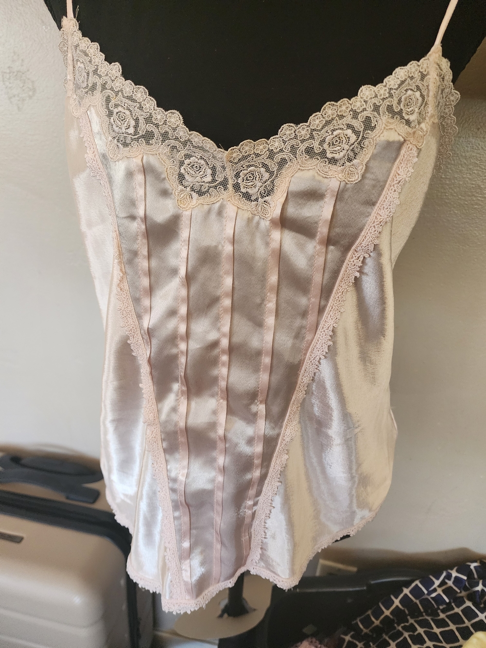 Victoria's Secret Satin Lace Trim Chemise in Light Pink
